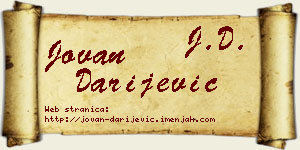 Jovan Darijević vizit kartica